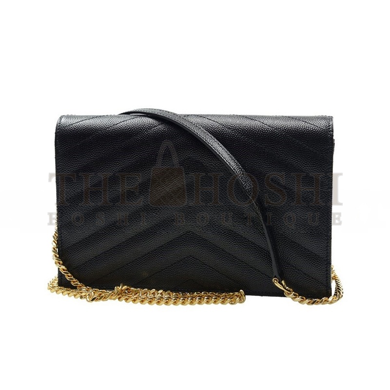 Y51 CASSANDRE ENVELOPE CHAIN WALLET IN GRAIN DE POUDRE LEATHER 393953BOW011000 (19*11.5*4cm) Master Quality